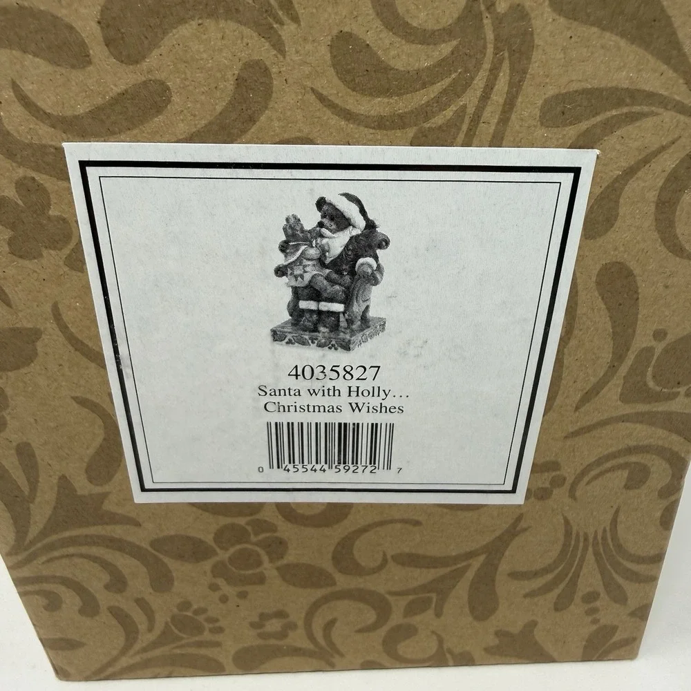 BOYDS BY JIM SHORE Santa with Holly Christmas Wishes 4-3/4